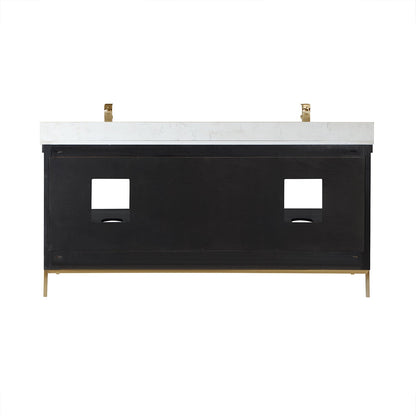 Altair Designs 72" double vanity with top - 545072-WH-AW-NM