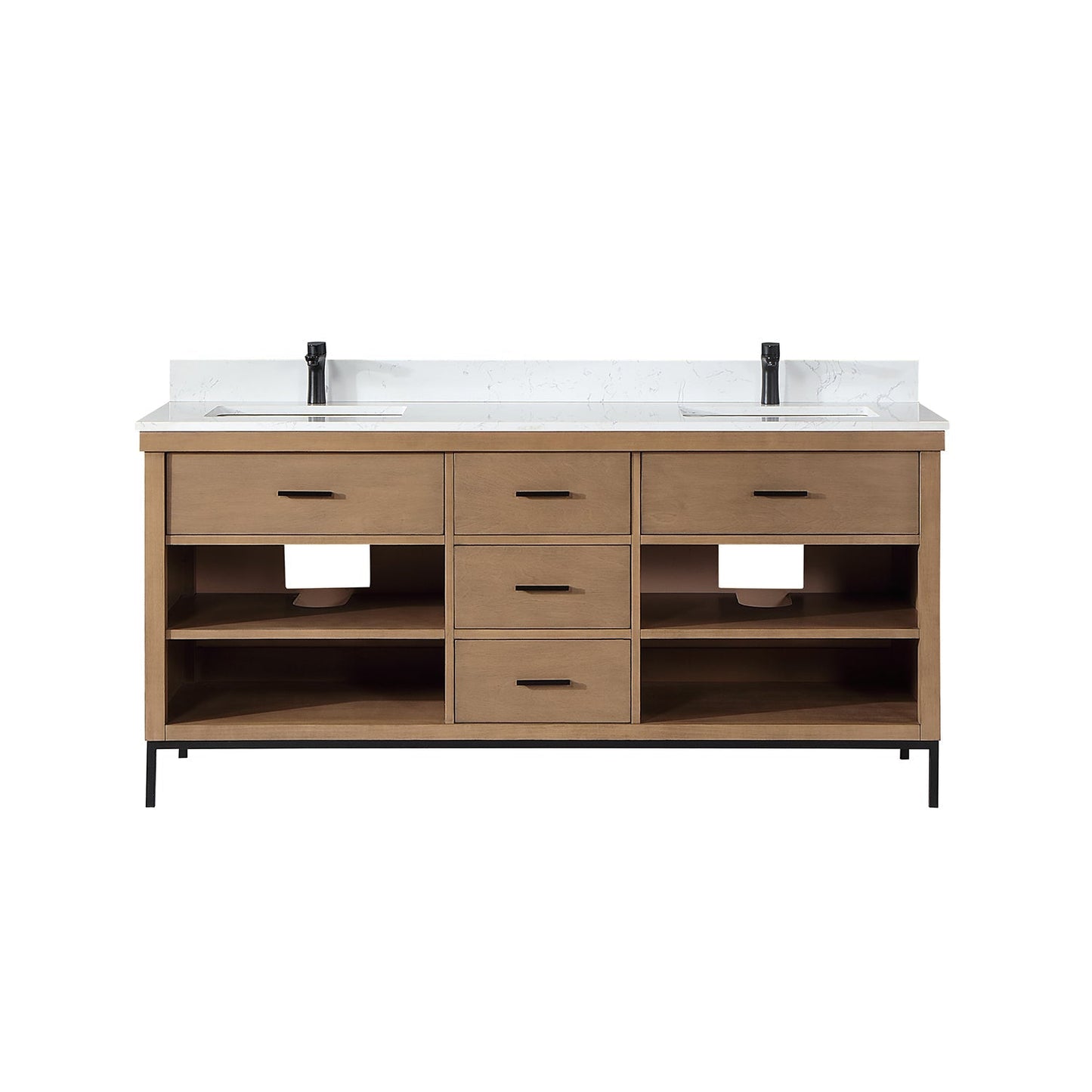 Altair Designs 72" double vanity with top - 545072-WH-AW-NM