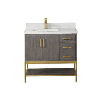 Altair Designs 36" single vanity with top - 546036-WO-GW-NM