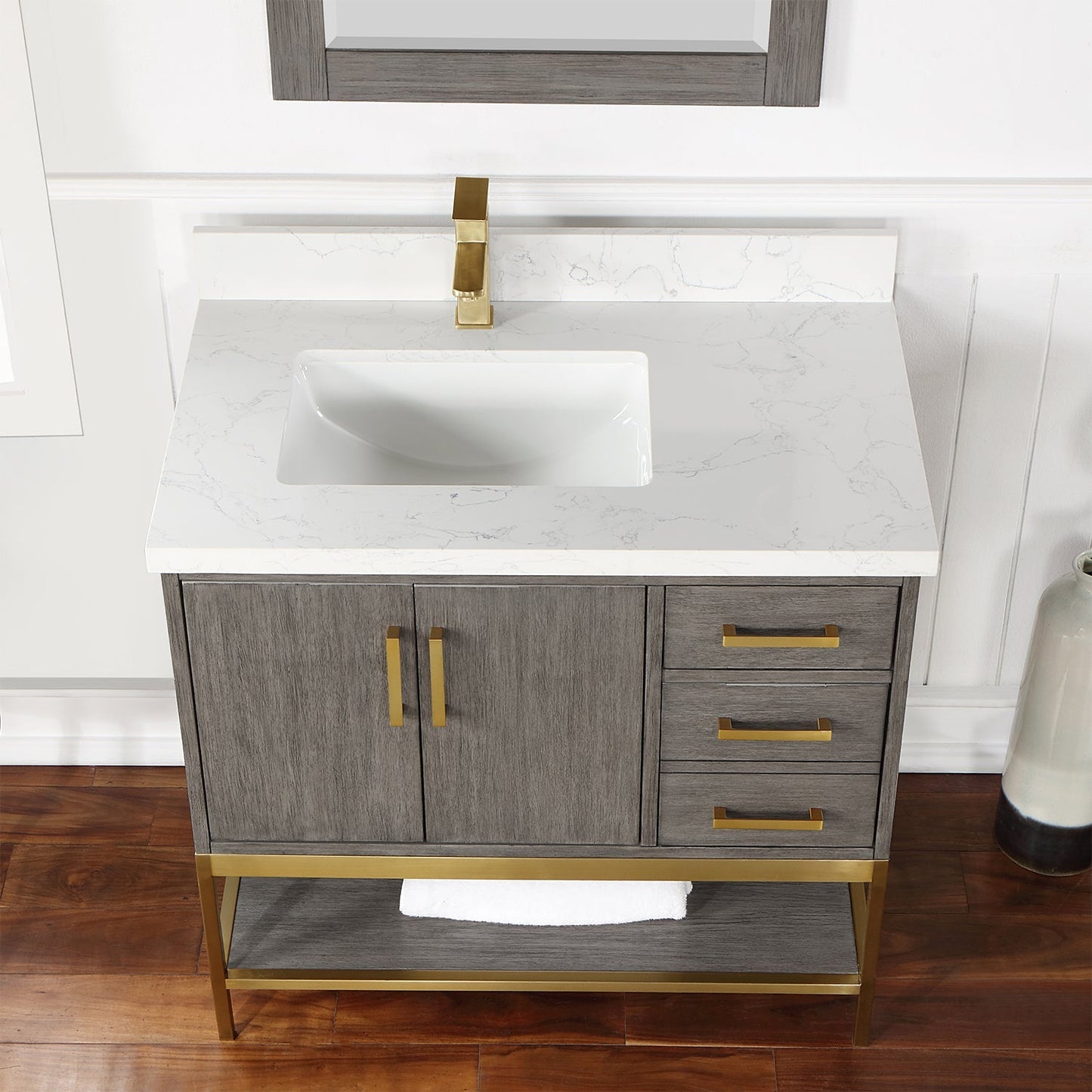 Altair Designs 36" single vanity with top - 546036-WO-GW-NM
