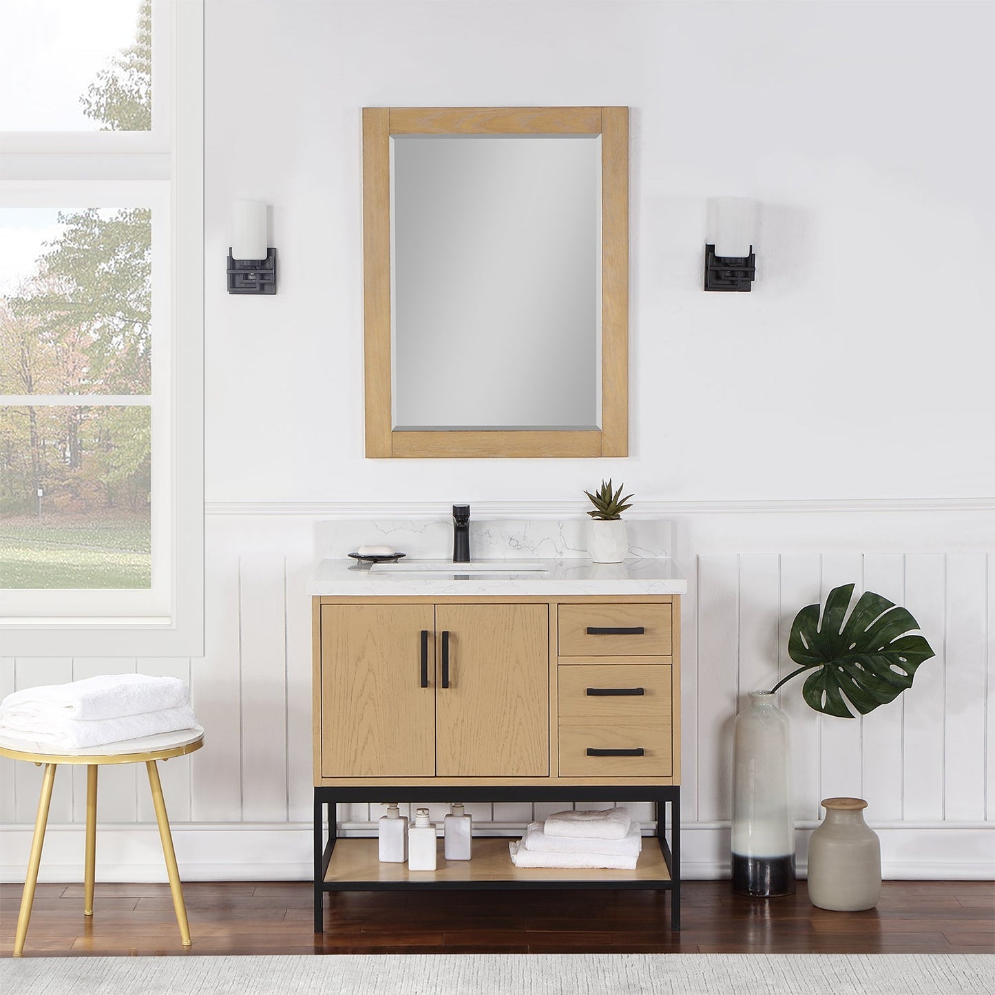 Altair Designs 36" single vanity with top - 546036-WO-GW-NM