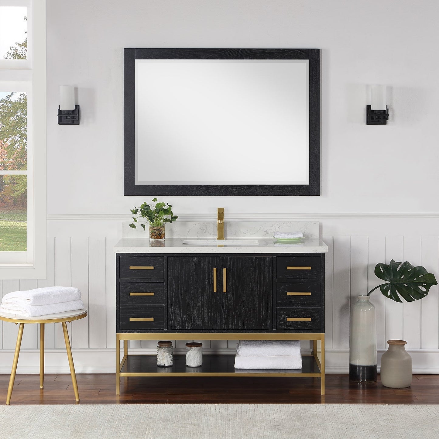 Altair Designs 48" single vanity with top - 546048-WO-GW-NM