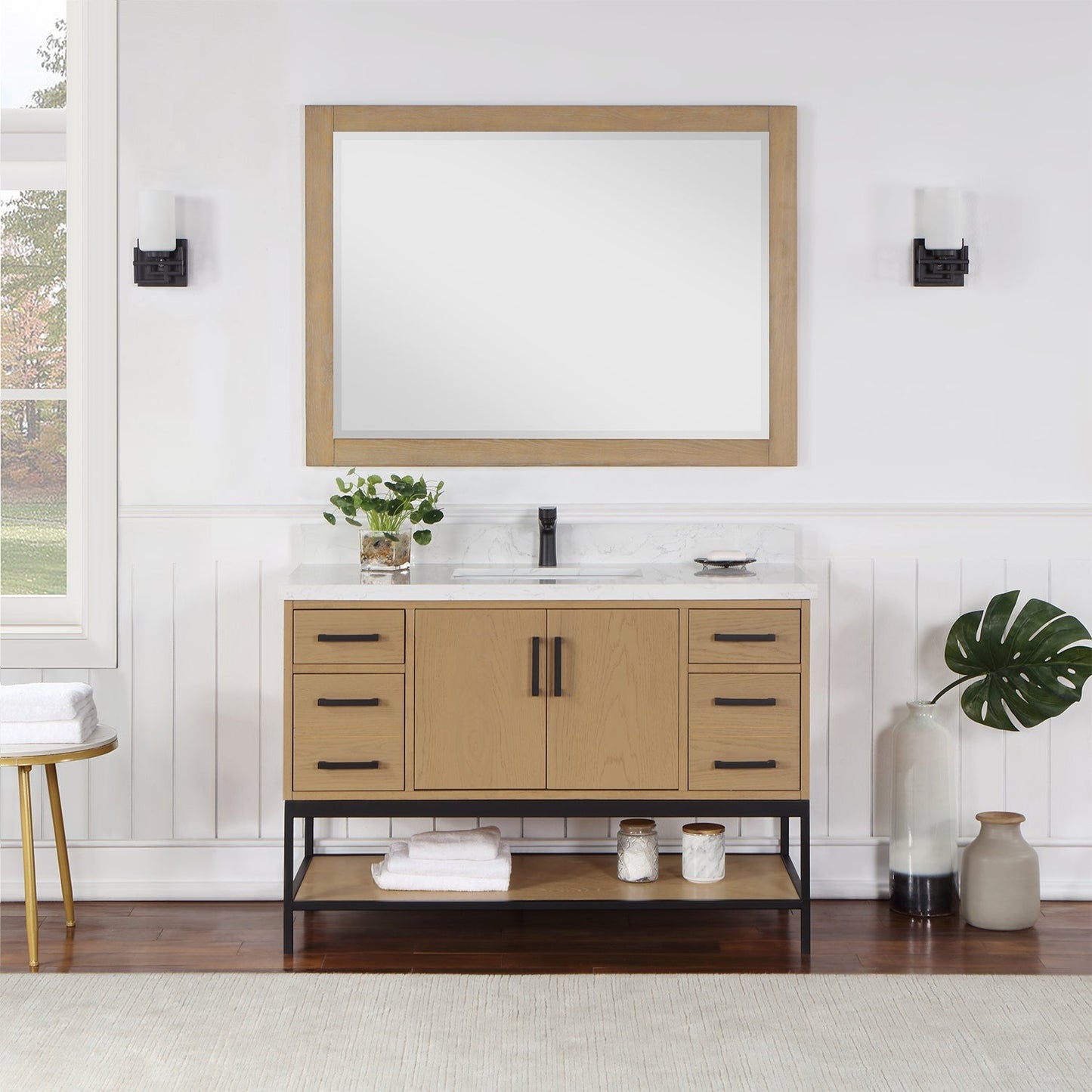 Altair Designs 48" single vanity with top - 546048-WO-GW-NM