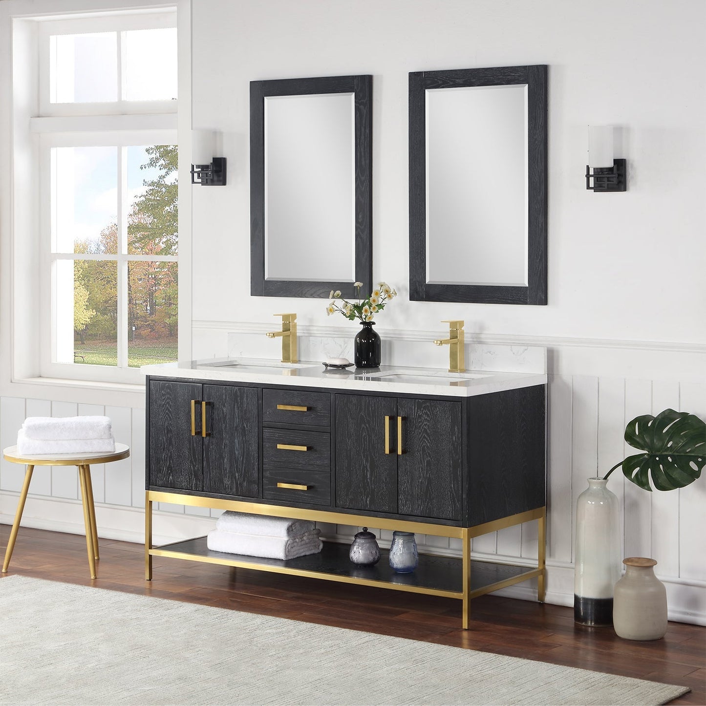 Altair Designs  60" double vanity with top - 546060-WO-GW-NM