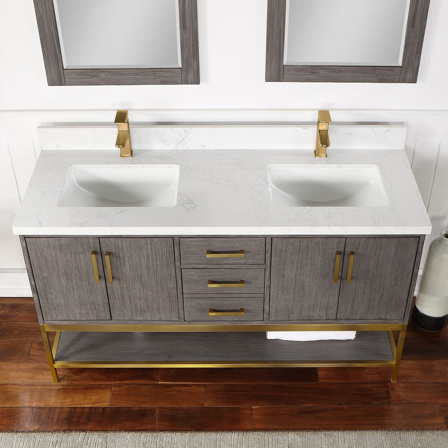 Altair Designs  60" double vanity with top - 546060-WO-GW-NM