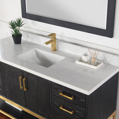 Altair Designs 60" single vanity with top - 546060S-WO-GW-NM