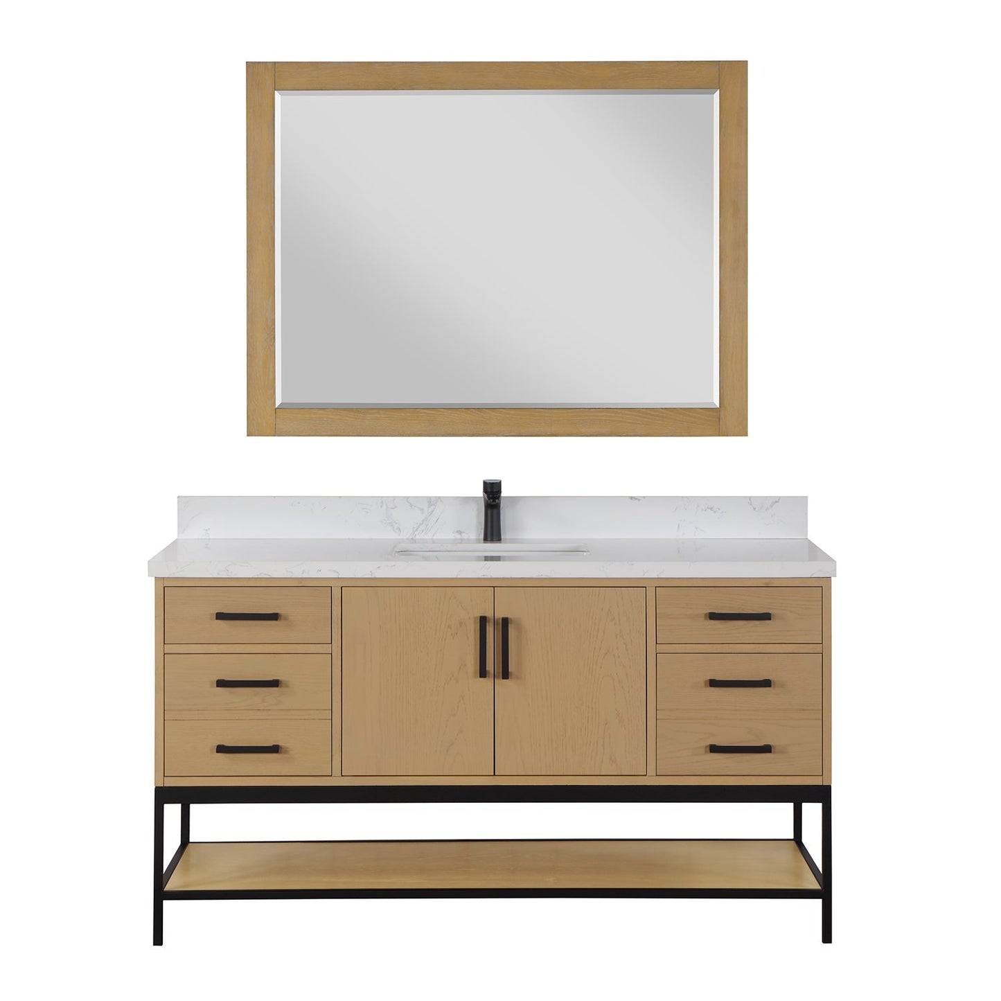 Altair Designs 60" single vanity with top - 546060S-WO-GW-NM