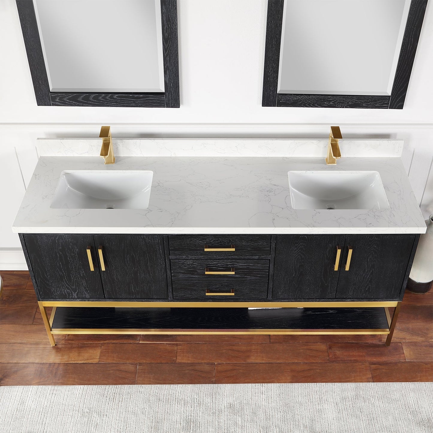 Altair Designs 72" double vanity with top - 546072-WO-GW-NM