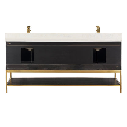 Altair Designs 72" double vanity with top - 546072-WO-GW-NM