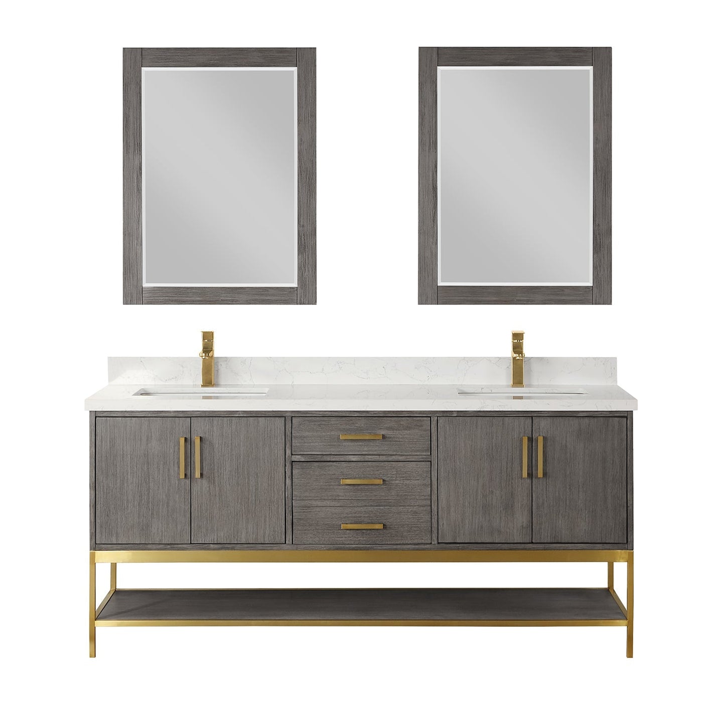 Altair Designs 72" double vanity with top - 546072-WO-GW-NM