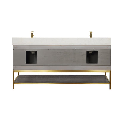 Altair Designs 72" double vanity with top - 546072-WO-GW-NM