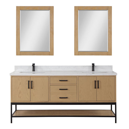 Altair Designs 72" double vanity with top - 546072-WO-GW-NM
