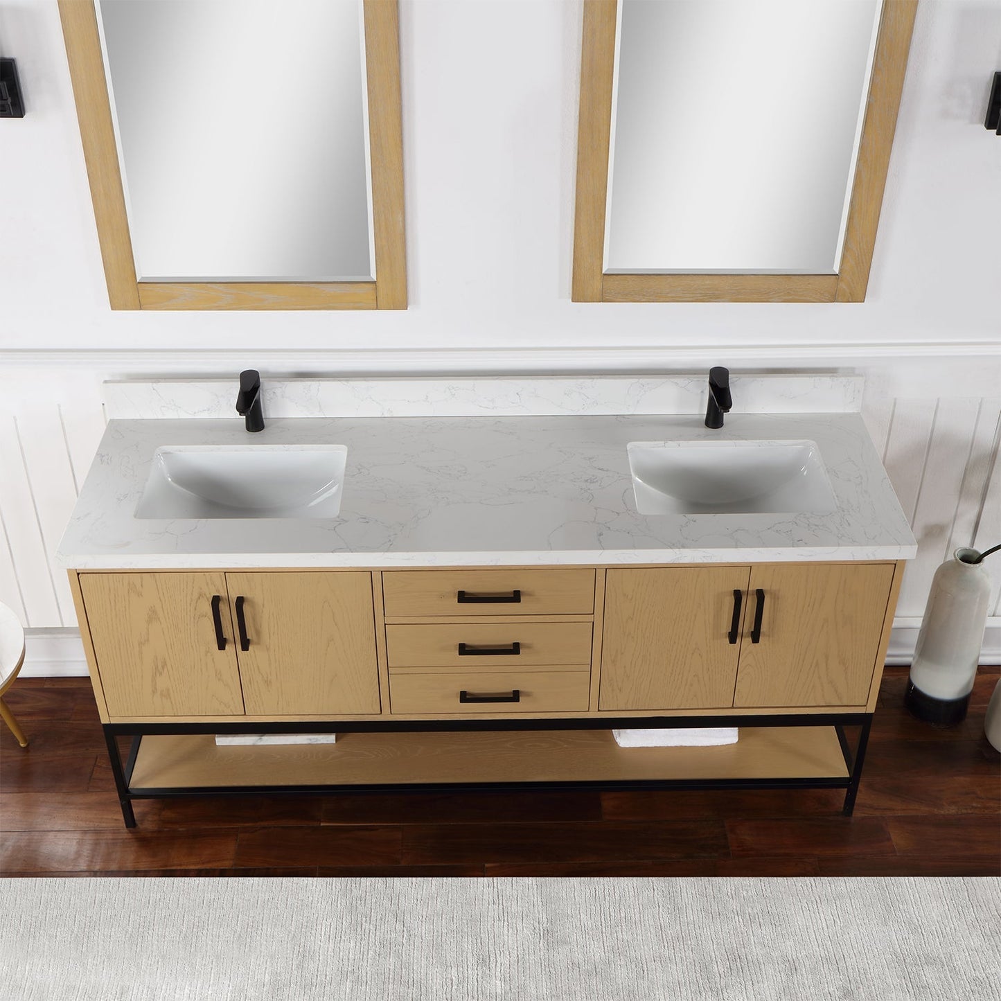 Altair Designs 72" double vanity with top - 546072-WO-GW-NM