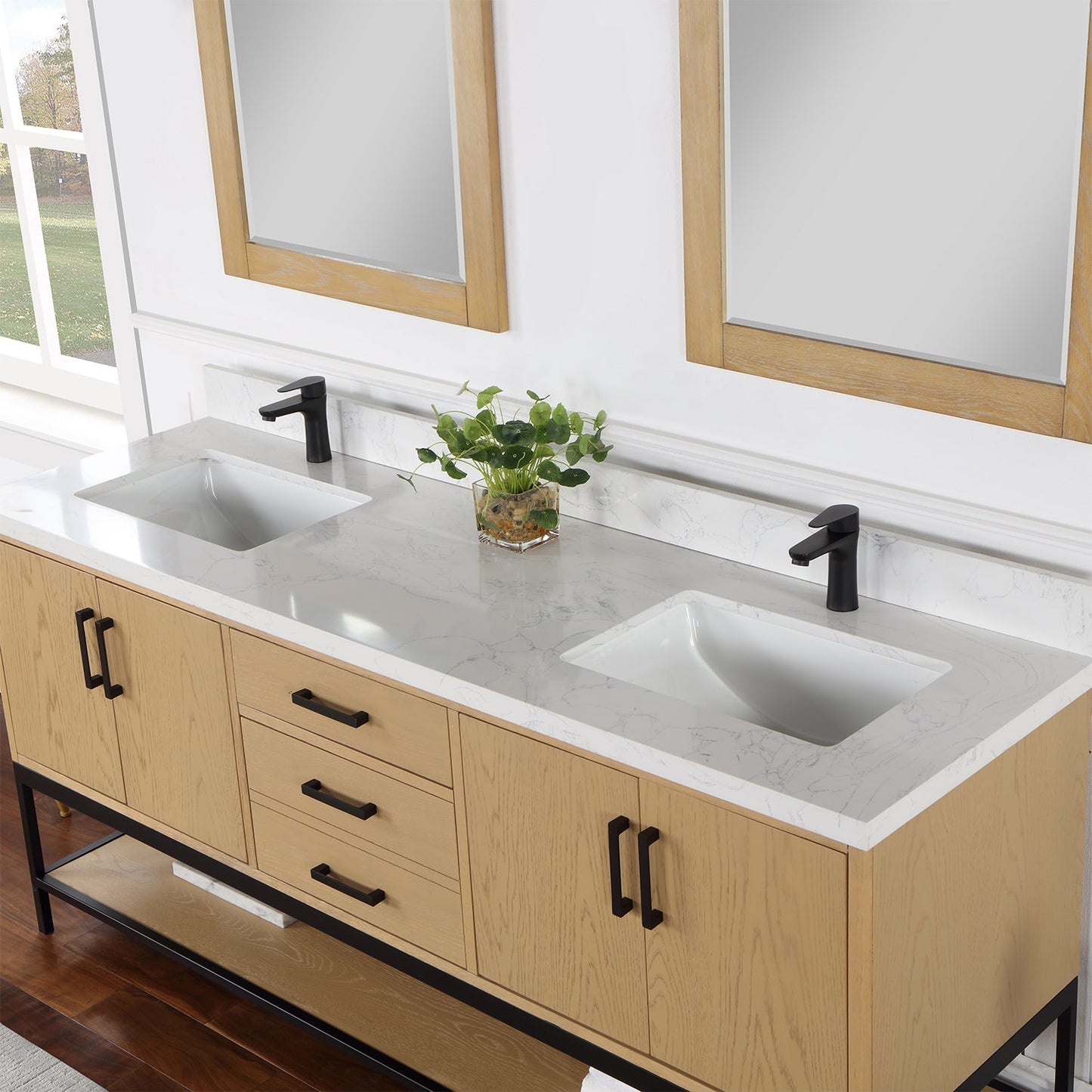 Altair Designs 72" double vanity with top - 546072-WO-GW-NM