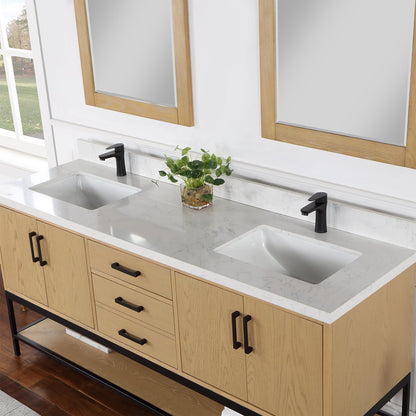 Altair Designs 72" double vanity with top - 546072-WO-GW-NM