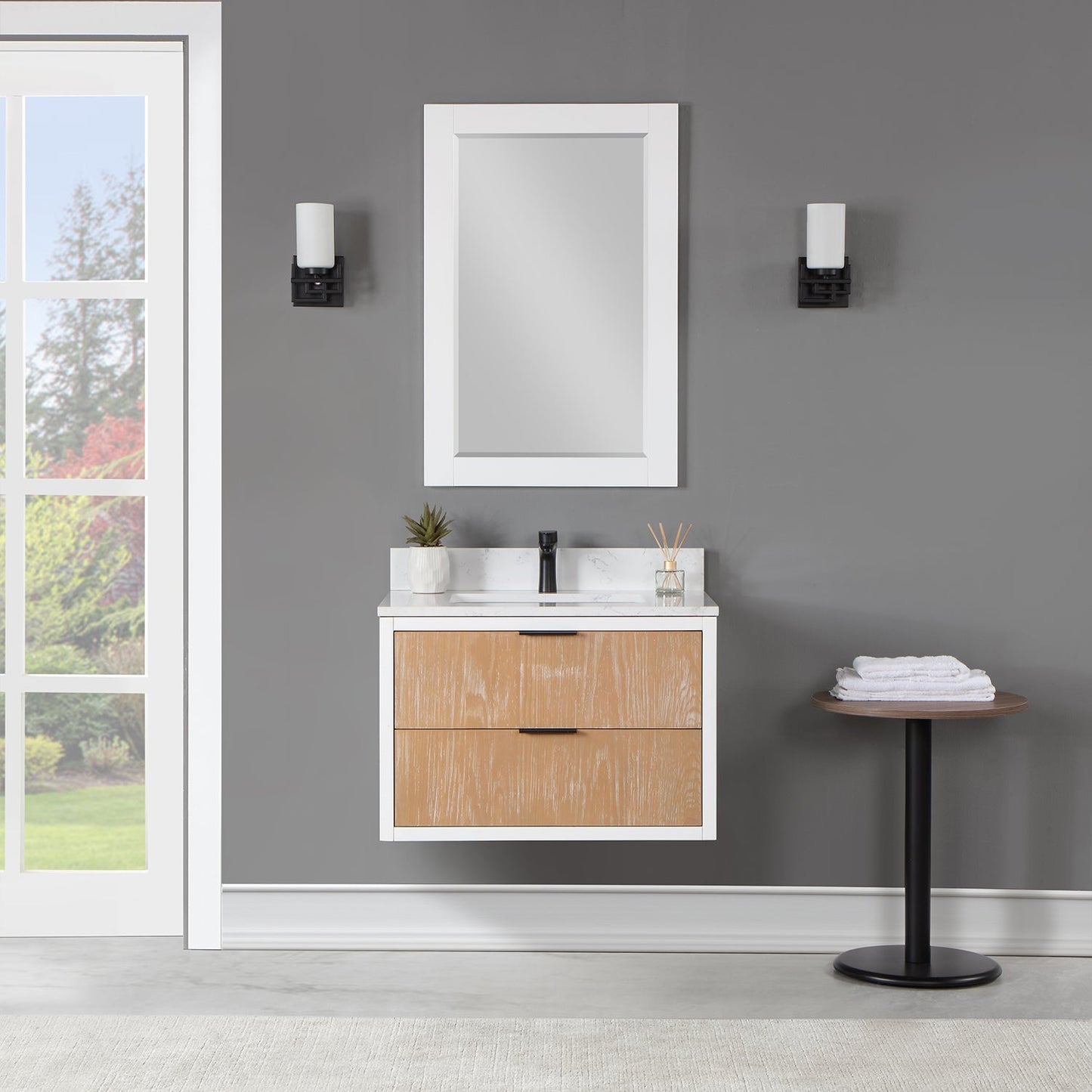 Altair Designs 30" single vanity with top - 547030-WP-AW-NM