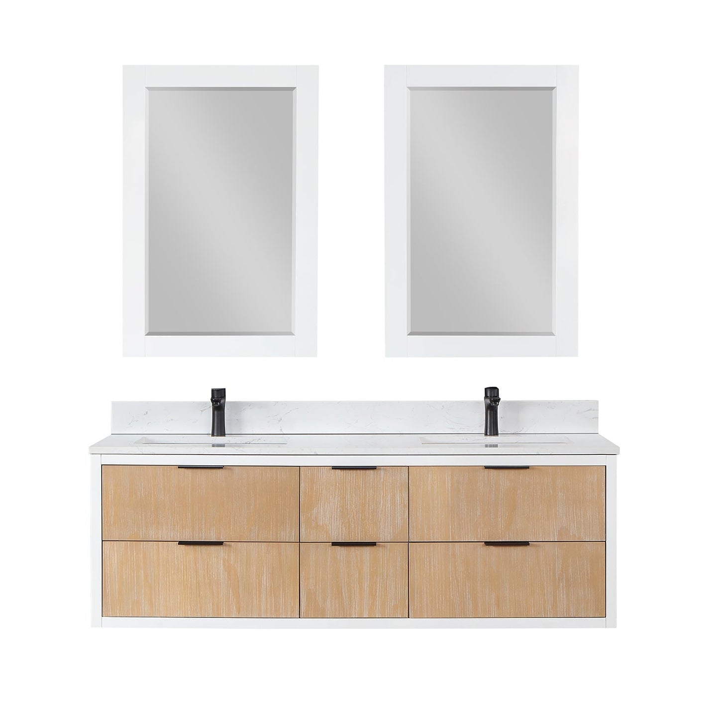 Altair Designs 60" double vanity with top - 547060-WP-AW-NM