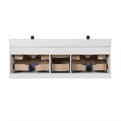 Altair Designs 60" double vanity with top - 547060-WP-AW-NM