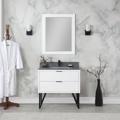 Altair Designs 36" single vanity with top - 548036-WP-CG-NM