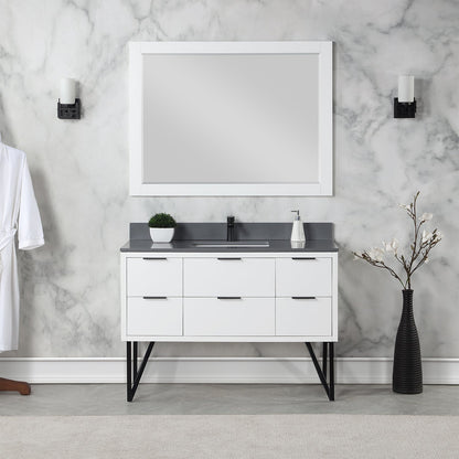 Altair Designs 48" single vanity with top - 548048-WP-CG-NM