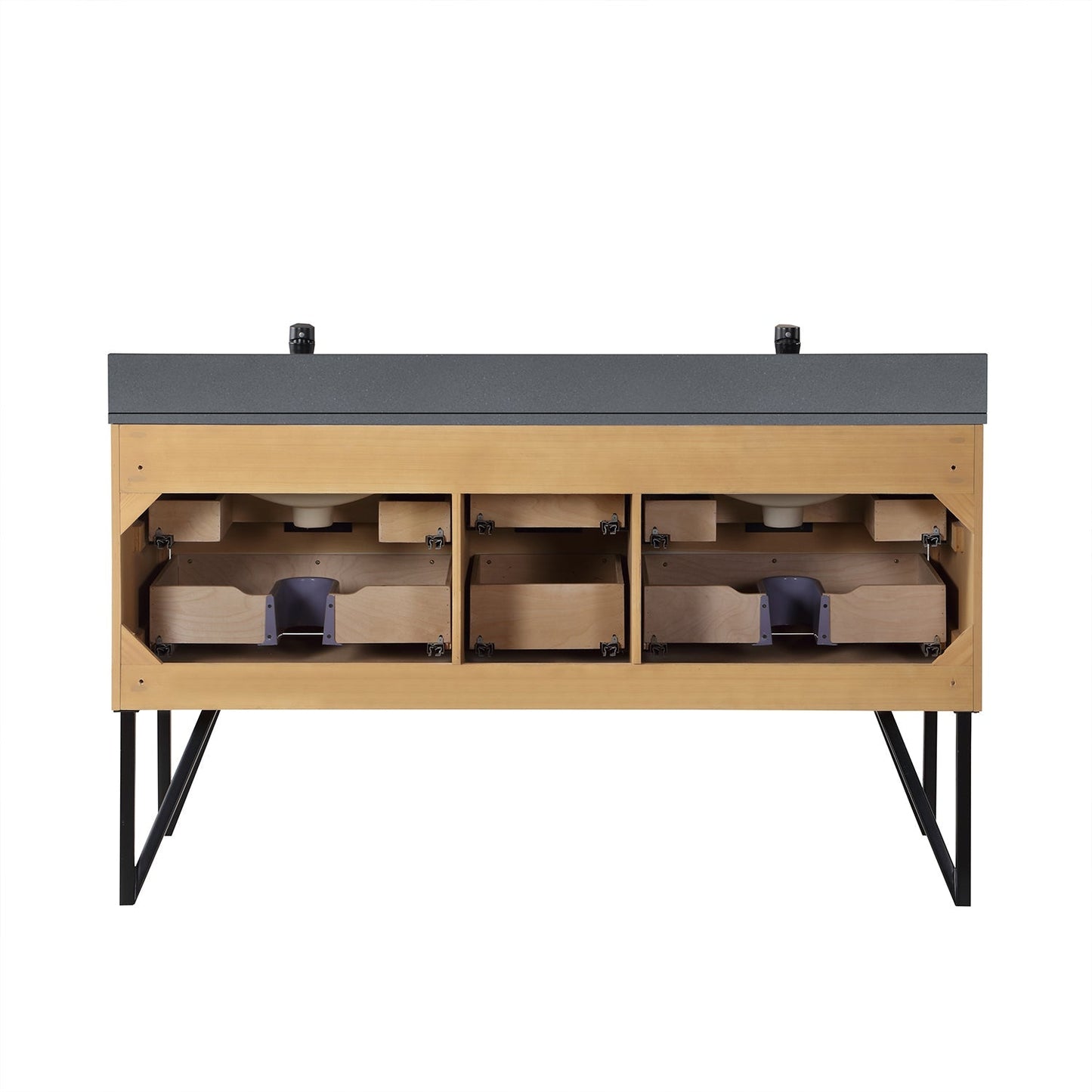 Altair Designs 60" double vanity with top - 548060-WP-CG-NM