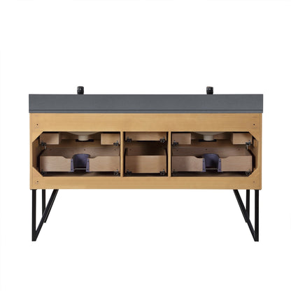 Altair Designs 60" double vanity with top - 548060-WP-CG-NM