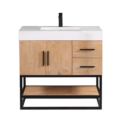 Altair Designs 36"/48"/60" single vanity with top - 552036B-LB-WH-NM