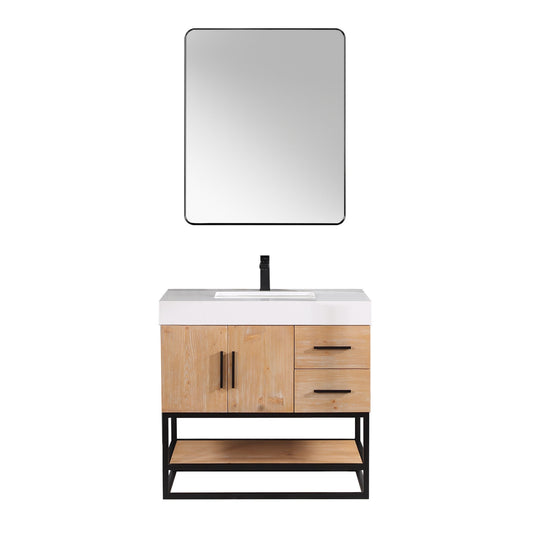 Altair Designs 36"/48"/60" single vanity with top - 552036B-LB-WH-NM