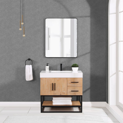 Altair Designs 36"/48"/60" single vanity with top - 552036B-LB-WH-NM