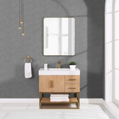 Altair Designs 36"/48"/60" single vanity with top - 552036B-LB-WH-NM
