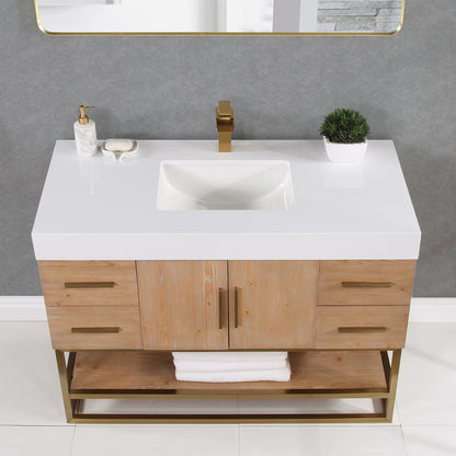 Altair Designs 36"/48"/60" single vanity with top - 552036B-LB-WH-NM