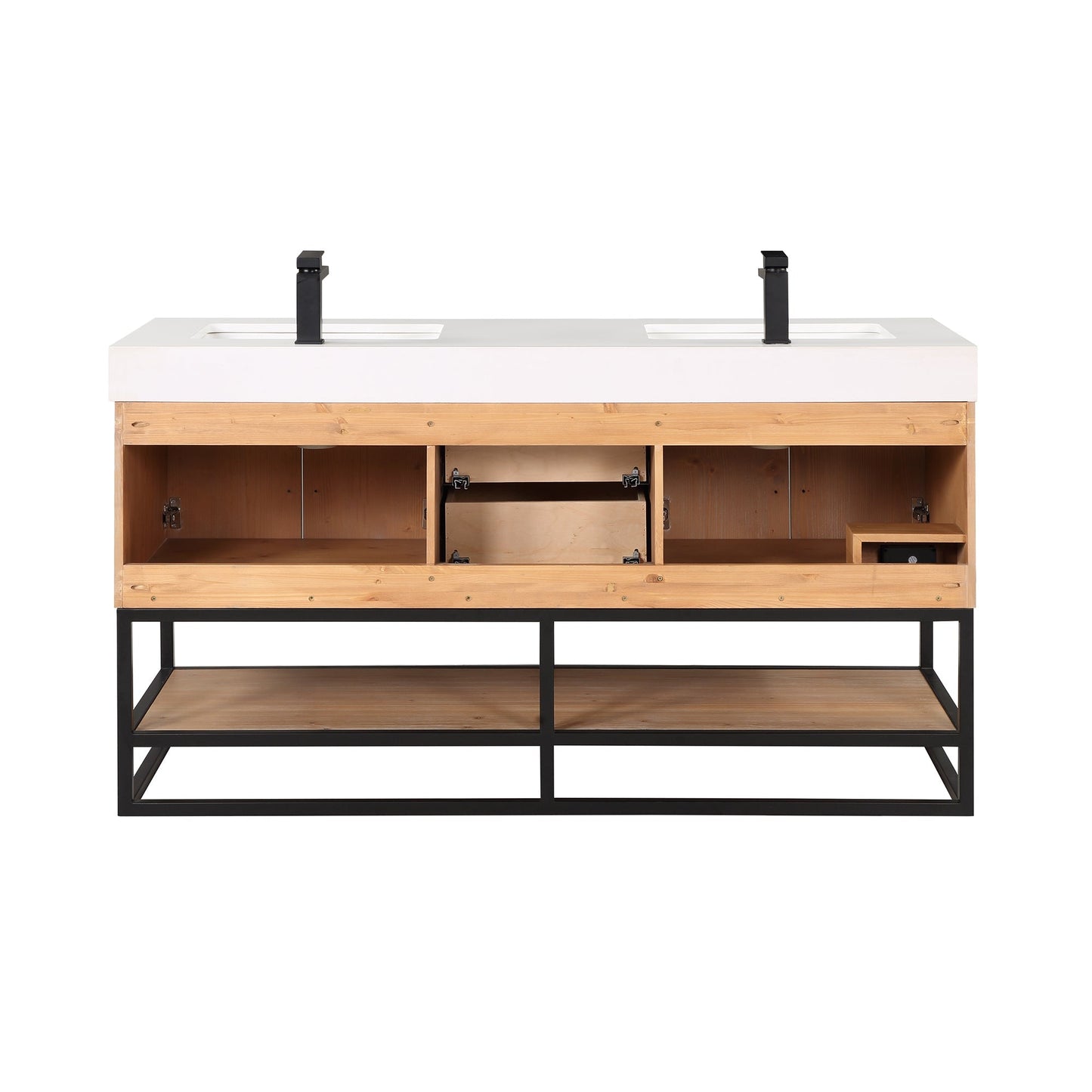 Altair Designs 60"/72"/84" single/double vanity with top - 552060B-LB-WH-NM