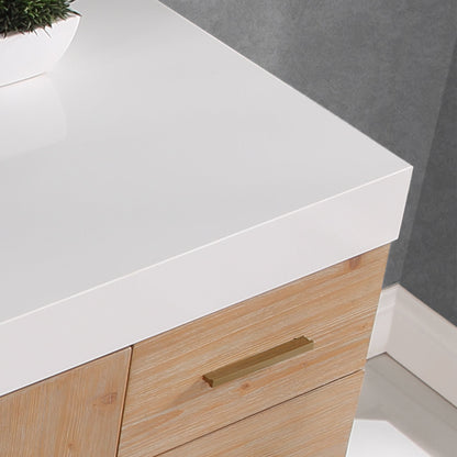 Altair Designs 36"/48"/60" single vanity with top - 552036B-LB-WH-NM