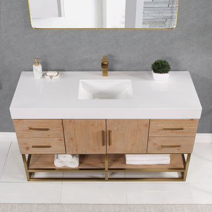 Altair Designs 36"/48"/60" single vanity with top - 552036B-LB-WH-NM