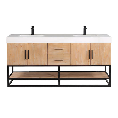 Altair Designs 60"/72"/84" single/double vanity with top - 552060B-LB-WH-NM