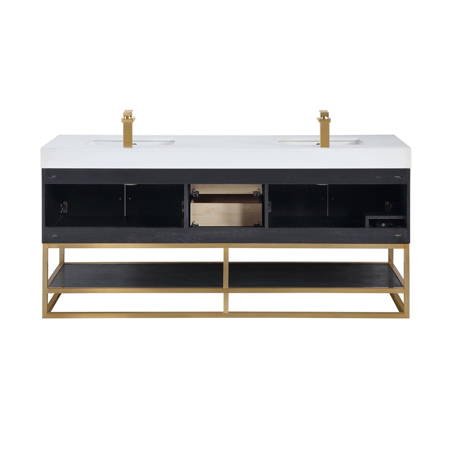 Altair Designs Bianco 72"/84" double vanity with top - 552072G-BO-WH-NM