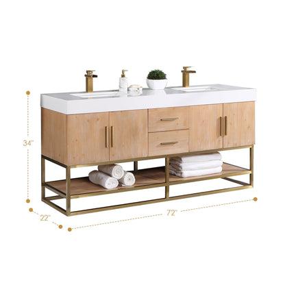 Altair Designs 60"/72"/84" single/double vanity with top - 552060B-LB-WH-NM