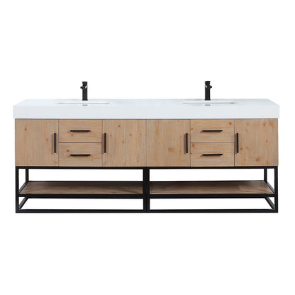 Altair Designs 60"/72"/84" single/double vanity with top - 552060B-LB-WH-NM