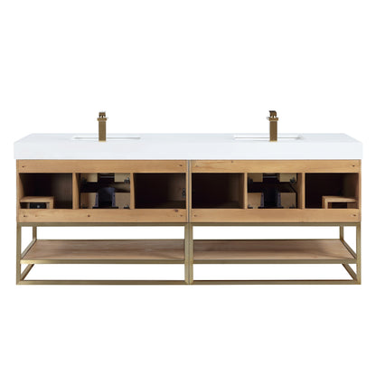 Altair Designs 60"/72"/84" single/double vanity with top - 552060B-LB-WH-NM