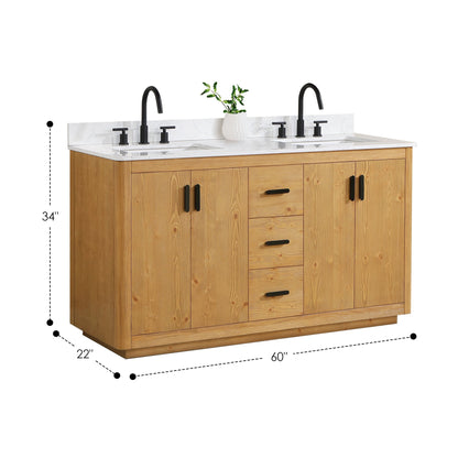 Altair Designs 60" double vanity with top - 556060-NW-GW