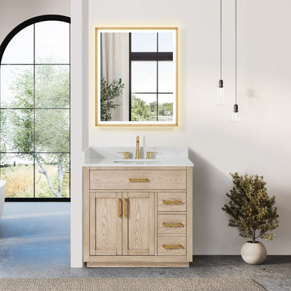 Altair Designs Gavino 36" single vanity with top - 557036-NA-GW-NM