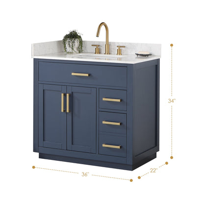 Altair Designs Gavino 36" single vanity with top - 557036-LB-GW-NM Price