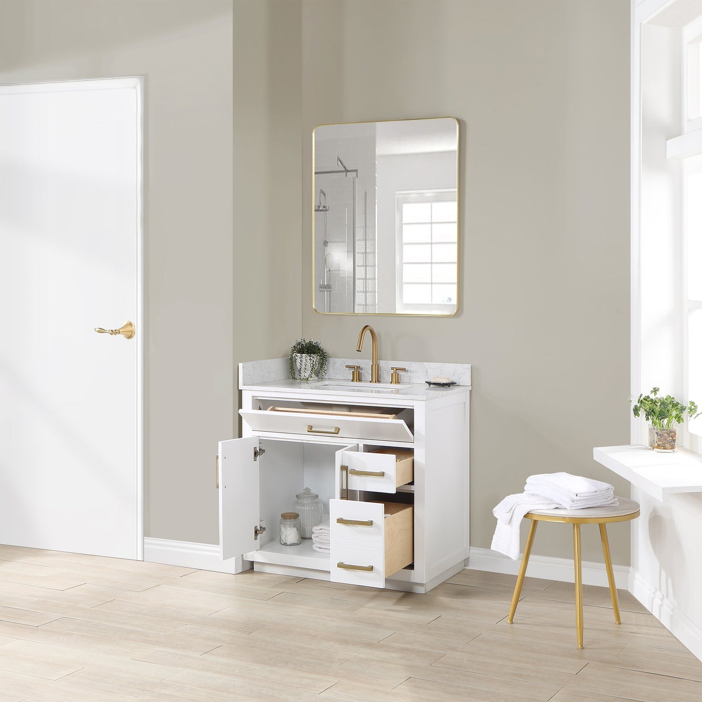 Altair Designs Gavino 36" single vanity with top - 557036-LB-GW-NM Price