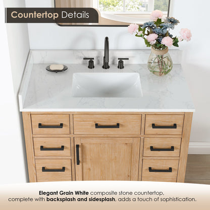 Altair Designs Gavino 42" single vanity with top - 557042-LB-GW-NM