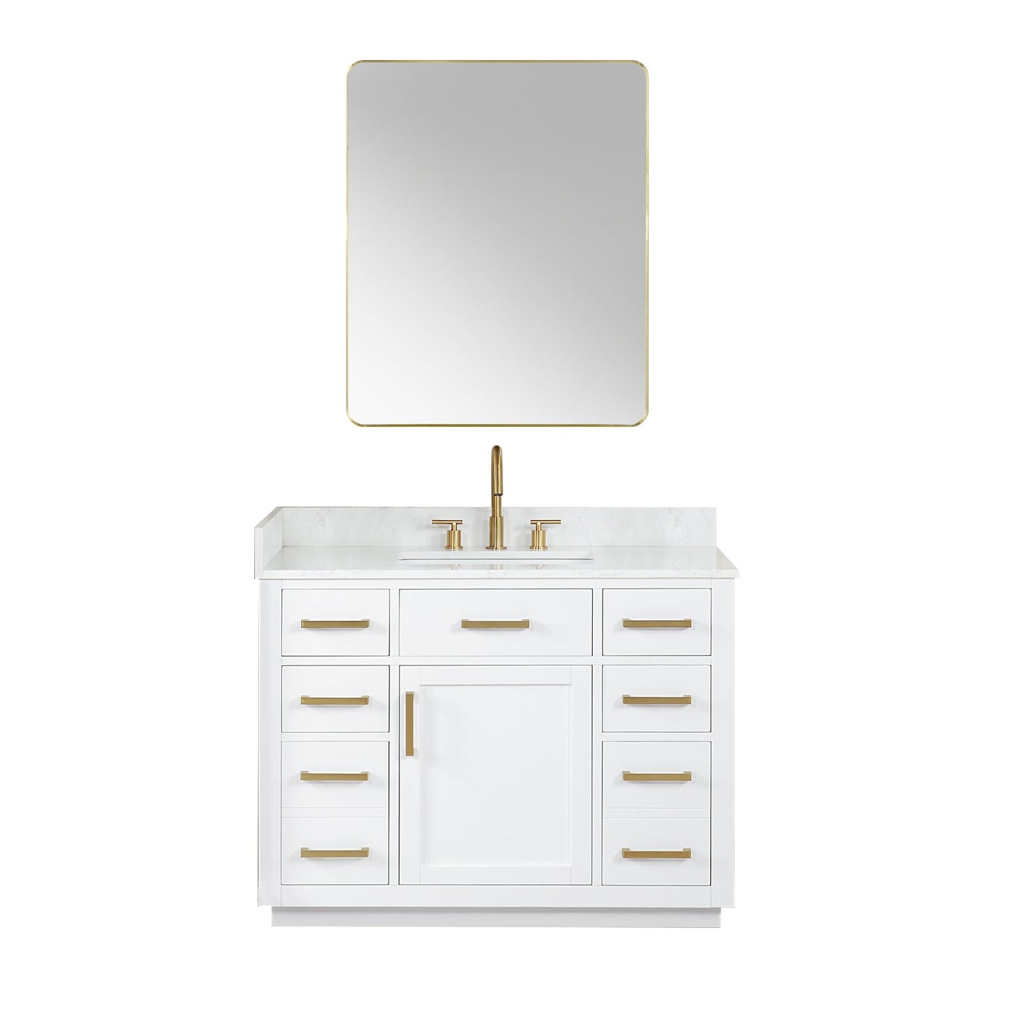 Altair Designs Gavino 42" single vanity with top - 557042-LB-GW-NM
