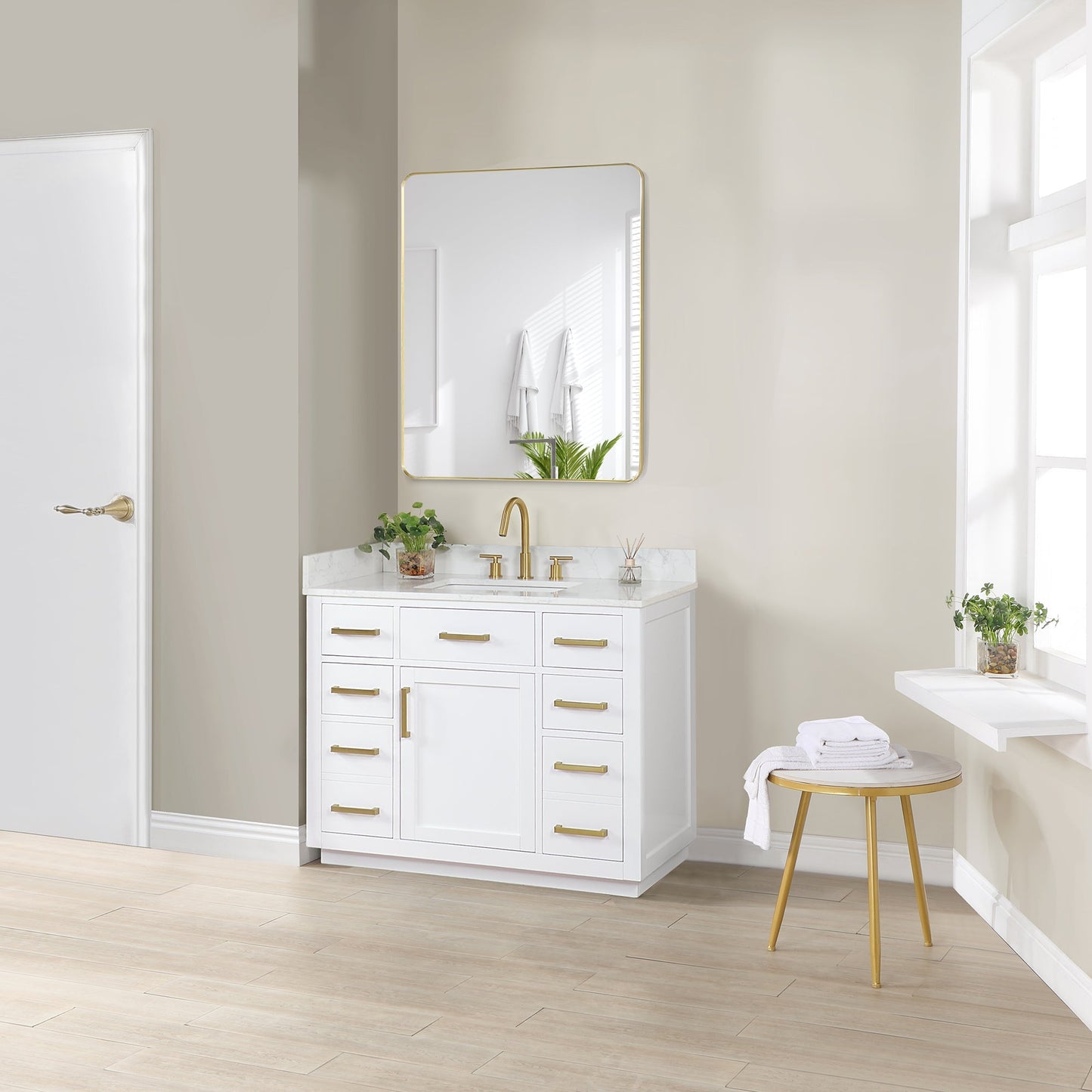 Altair Designs Gavino 42" single vanity with top - 557042-LB-GW-NM