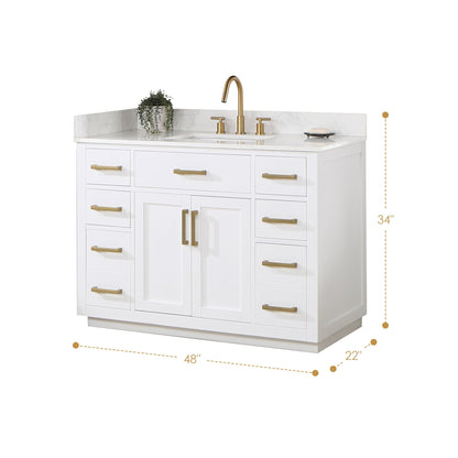 Altair Designs 48" single vanity with top - 557048-RB-GW-NM