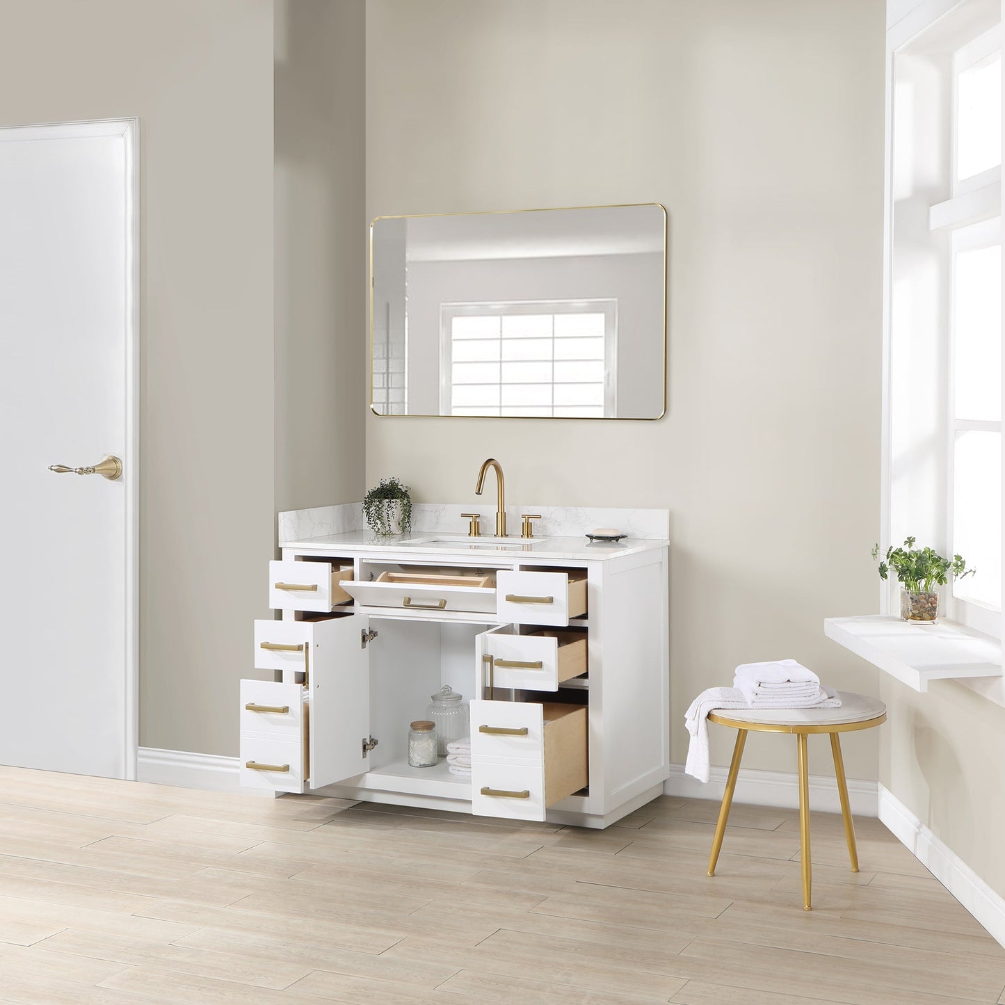 Altair Designs 48" single vanity with top - 557048-RB-GW-NM