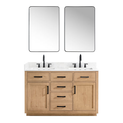 Altair Designs Gavino 54" double vanity with top - 557054-LB-GW-NM