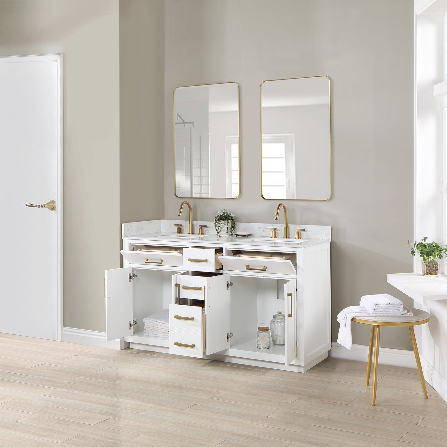 Altair Designs Gavino 60" double vanity with top - 557060-LB-GW-NM Price